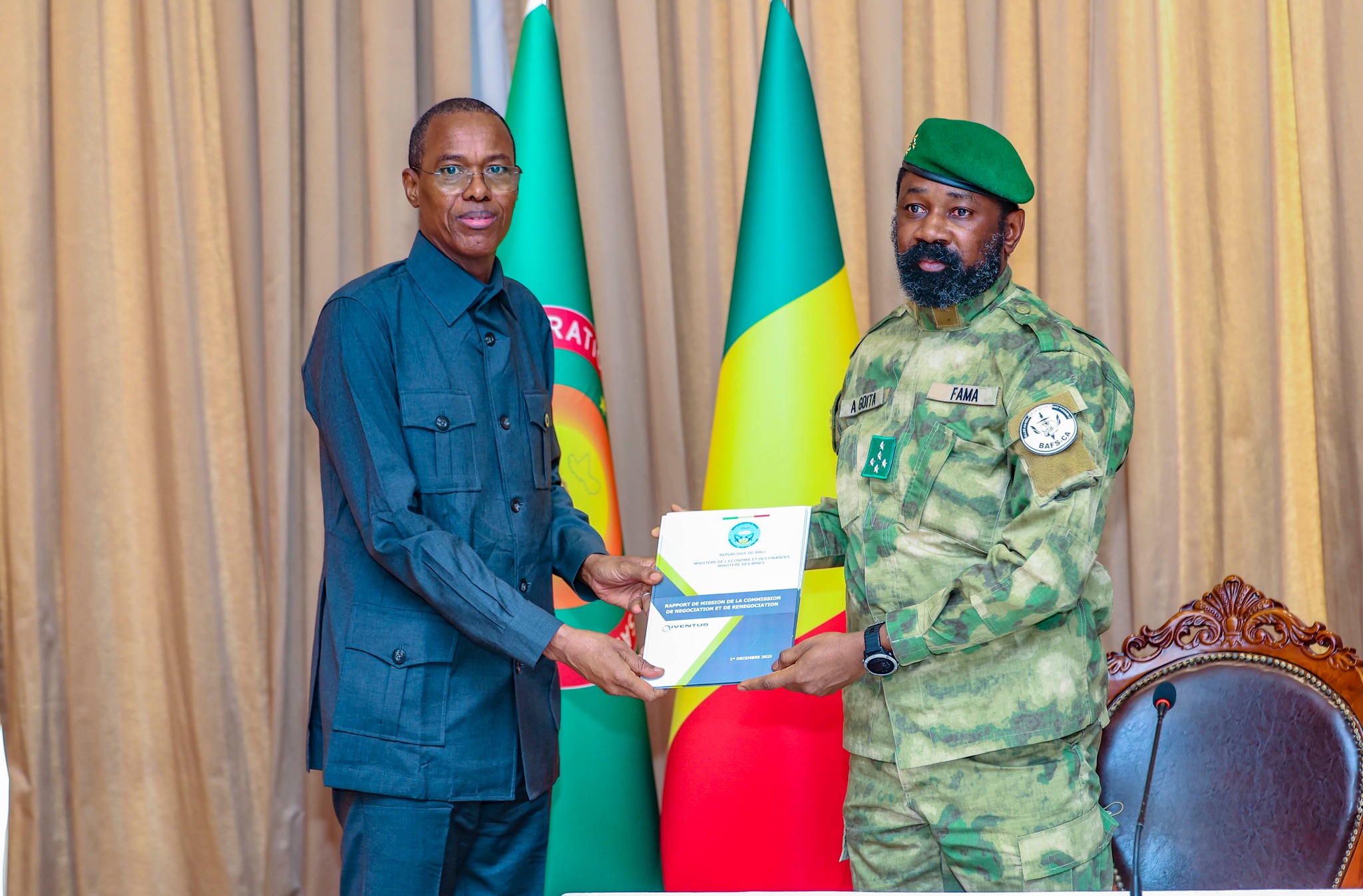 Secteur minier : La commission de négociation et de renégociation remet son rapport au Président Assimi Goïta